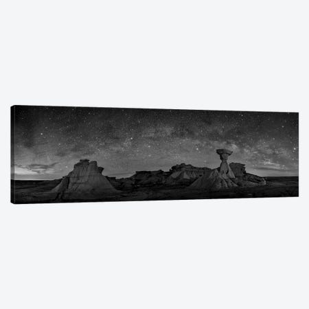 Bisti Badlands Under Old Western Starry Night Canvas Print #OLE247} by OLena Art Canvas Wall Art