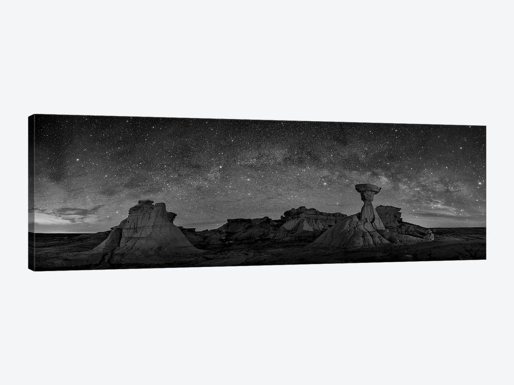 Bisti Badlands Under Old Western Starry Night by OLena Art 1-piece Canvas Print