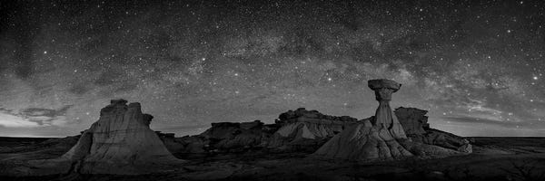 New Mexico: Bisti Badlands Under Old Western Starry Night by OLena Art