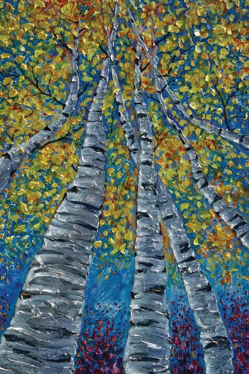 Painted Whimsy Aspen Trees by OLena Art wall art