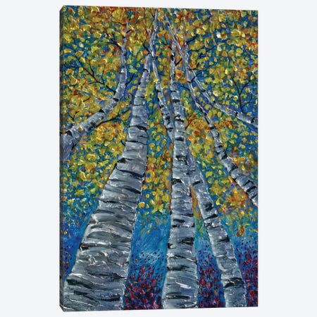 Painted Whimsy Aspen Trees Canvas Print #OLE248} by OLena Art Art Print