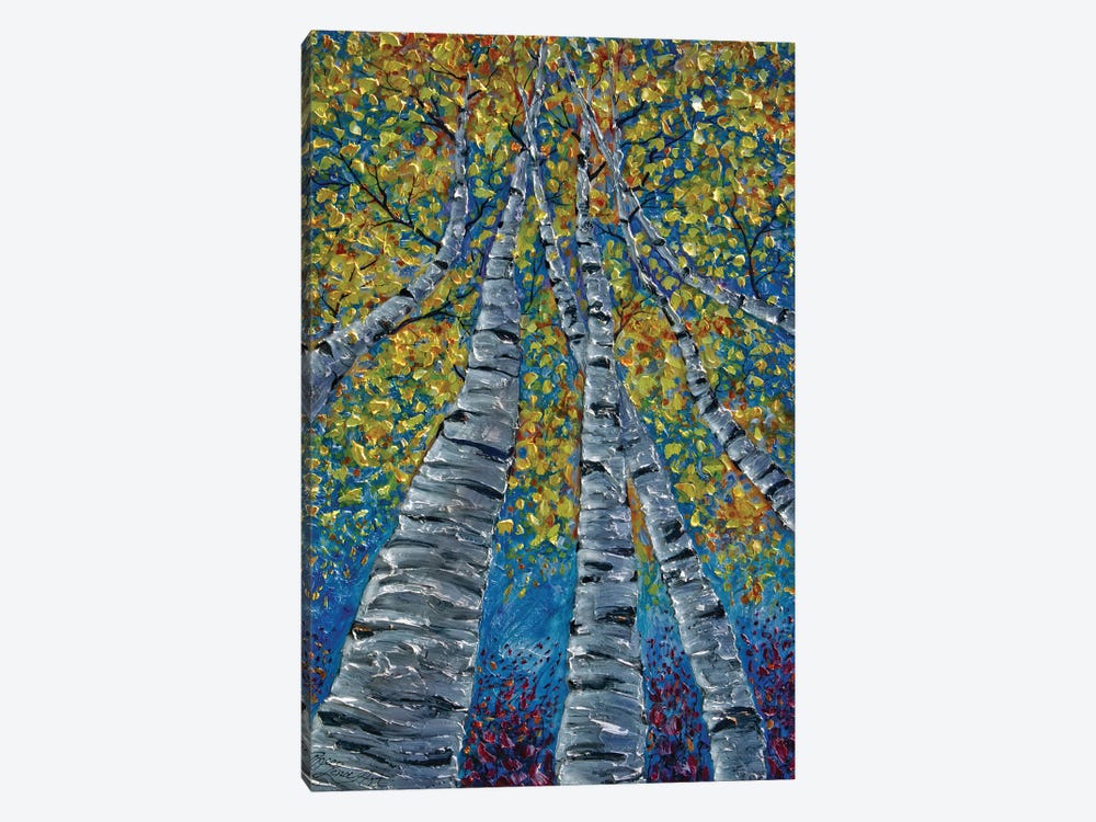 Painted Whimsy Aspen Trees by OLena Art 1-piece Canvas Art