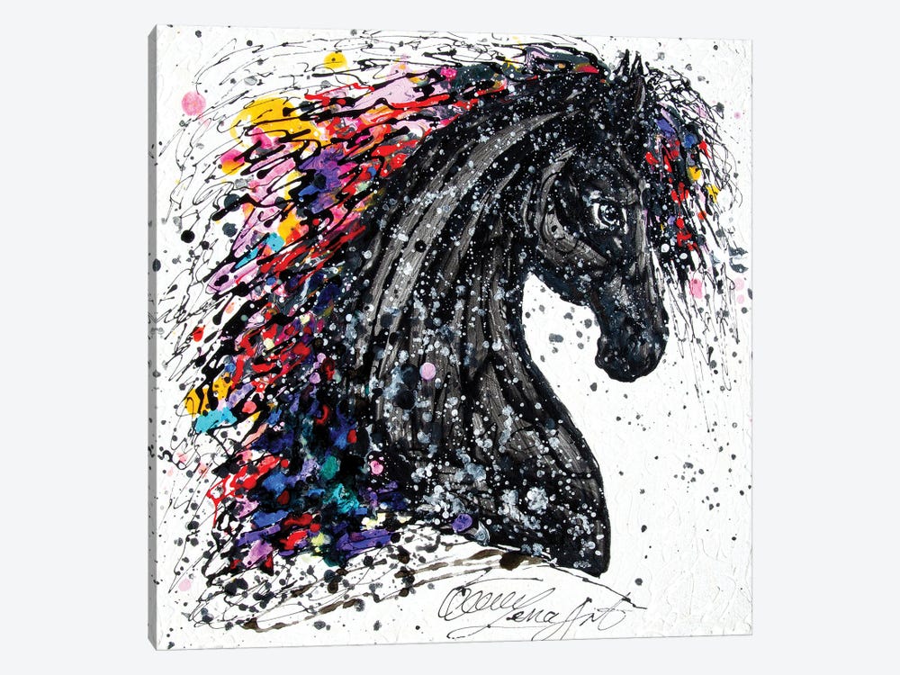 Abstract Horse Number IV Jackson Pollock Inspiration by OLena Art 1-piece Canvas Art