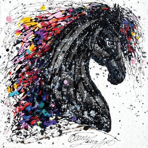 OLena Art: Abstract Horse Number IV Jackson Pollock Inspiration by OLena Art