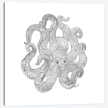Octopus Of The Sea Line Drawing Canvas Print #OLE256} by OLena Art Canvas Print