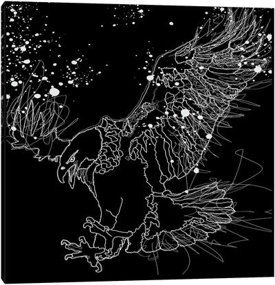 Lord Of The Sky White Eagle Design Line Drawing Canvas Art Print - OLena art