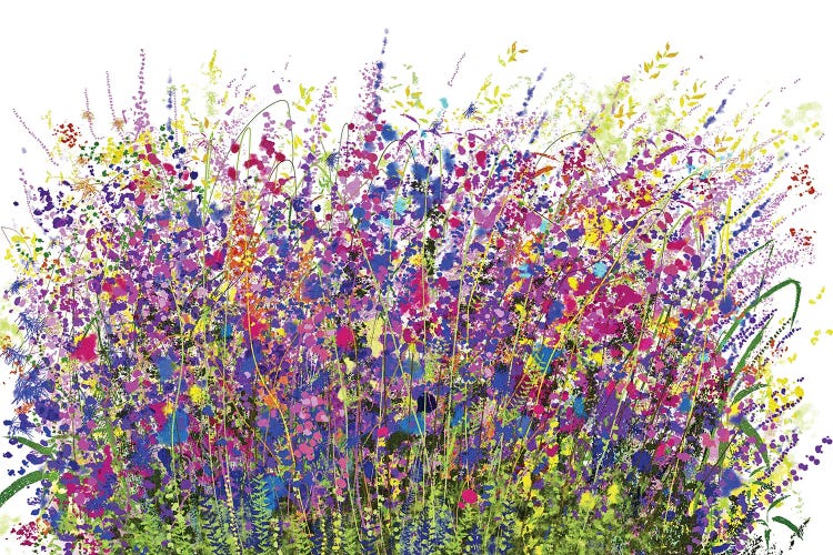 The Buzzing World Of Crimson Grassland by OLena Art wall art