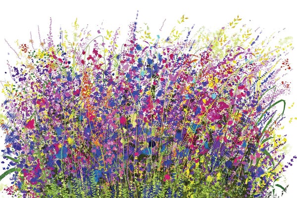 Abstract Bathroom: The Buzzing World Of Crimson Grassland by OLena Art