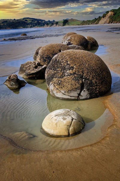 Moeraki Boulders East Coast Of New Zealand by OLena Art canvas print