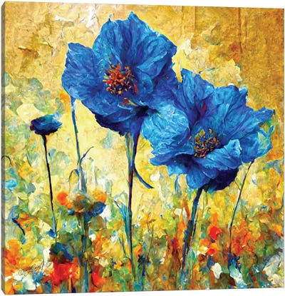 Blue-Poppy In Bloom III Canvas Art Print - OLena art
