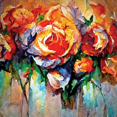 An English Rose Imaginary World III by OLena Art canvas print