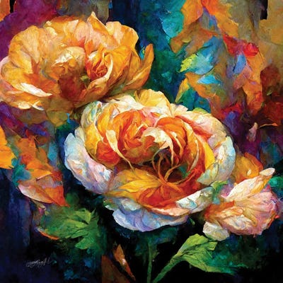 An English Rose Imaginary World I by OLena Art canvas print