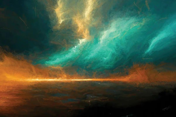 Coastal & Ocean Abstracts: A Storm To Go Abstract by OLena Art