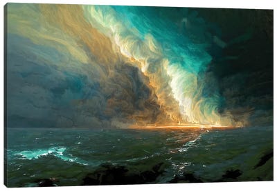 Storm Over Open Water Abstract Canvas Art Print - OLena art