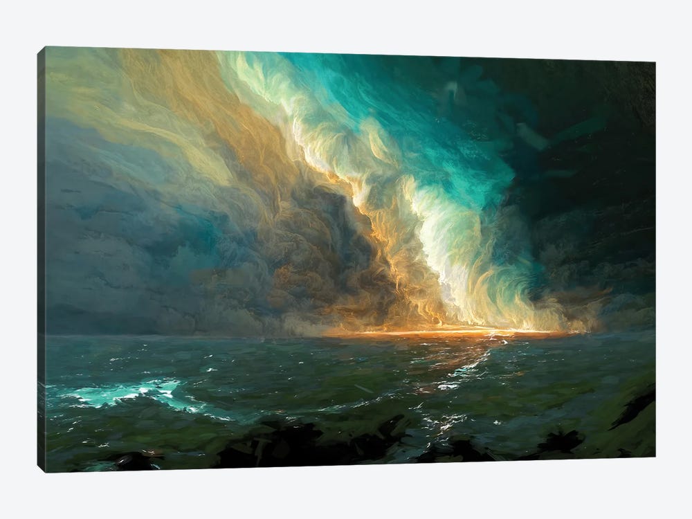 Storm Over Open Water Abstract by OLena Art 1-piece Canvas Wall Art