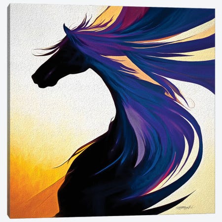 Silhouette Design Of Horse Magic - There Is A Horse Of Course Canvas Print #OLE294} by OLena Art Canvas Art Print