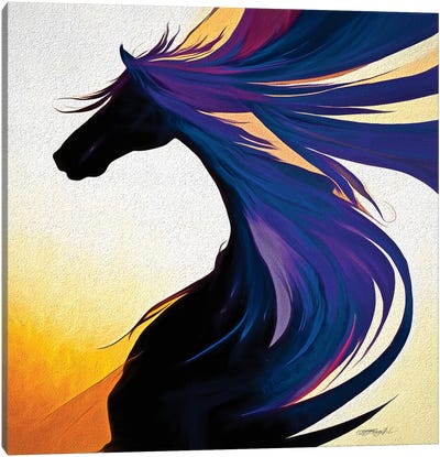 Silhouette Design Of Horse Magic - There Is A Horse Of Course Canvas Art Print - OLena art