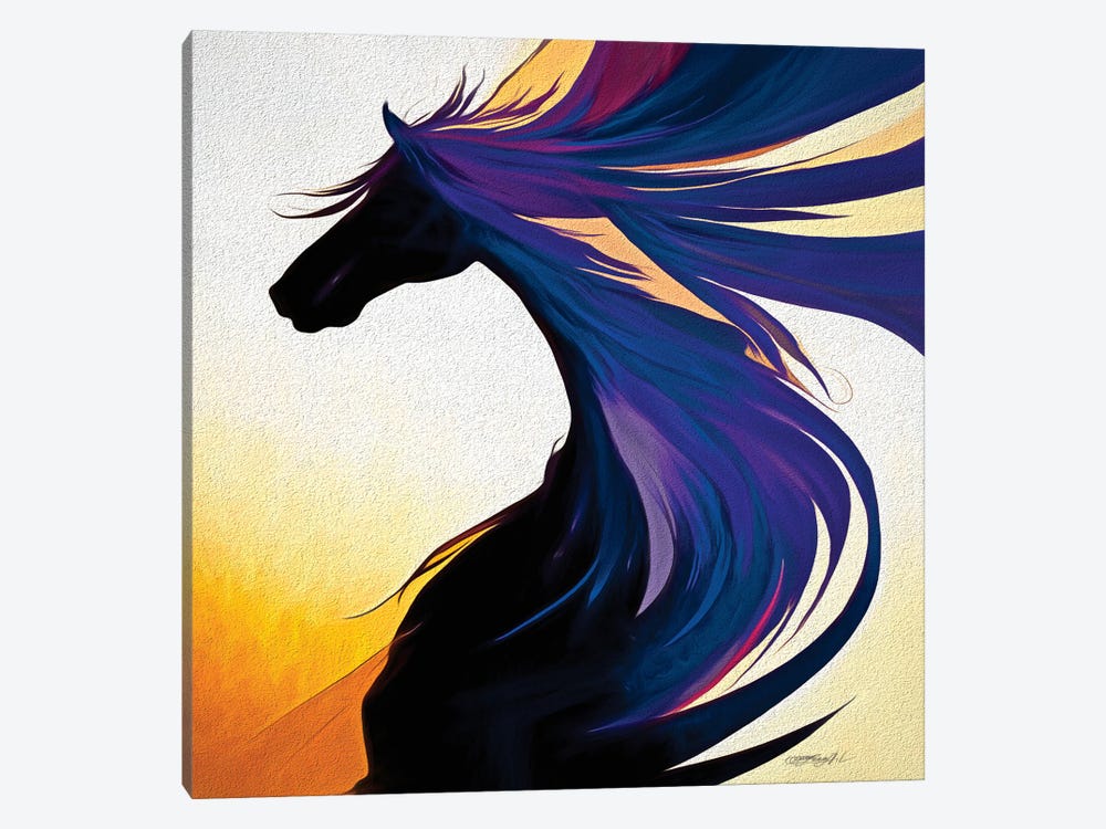 Silhouette Design Of Horse Magic - There Is A Horse Of Course by OLena Art 1-piece Art Print