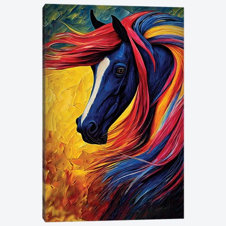 The Colorful Horse Canvas Print #OLE297} by OLena Art Canvas Print
