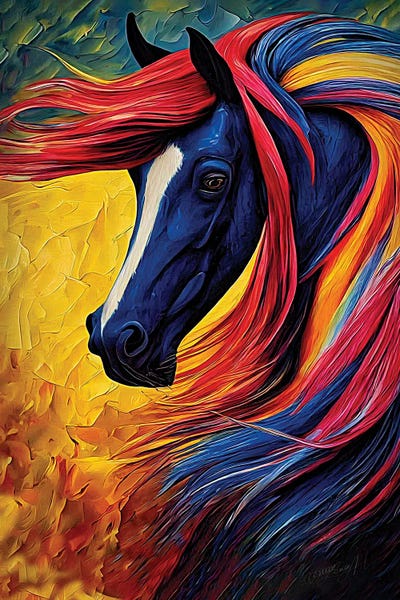 OLena Art: The Colorful Horse by OLena Art