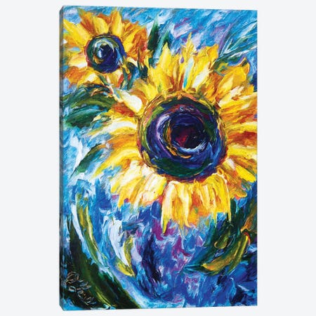Impressionist Sunflower Painting Canvas Print #OLE29} by OLena Art Canvas Print