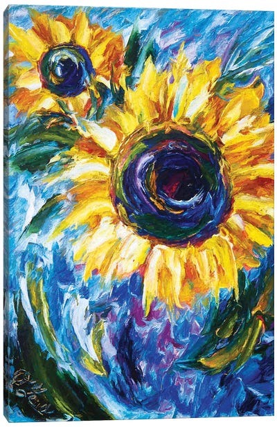 Impressionist Sunflower Painting Canvas Art Print - OLena art