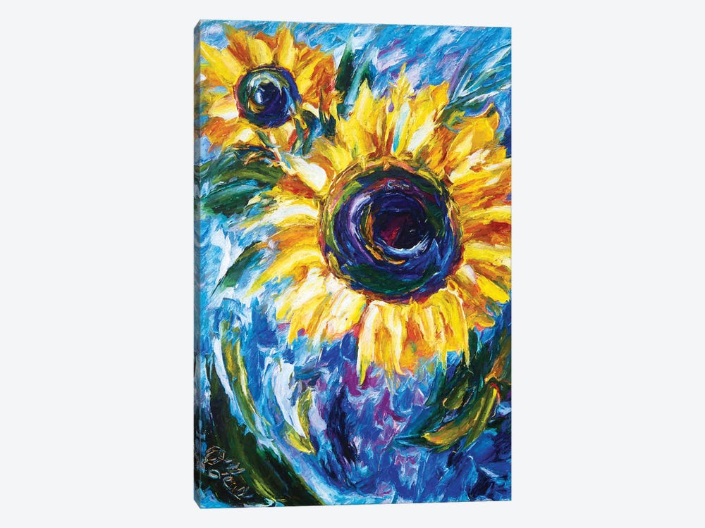 Impressionist Sunflower Painting by OLena Art 1-piece Canvas Art