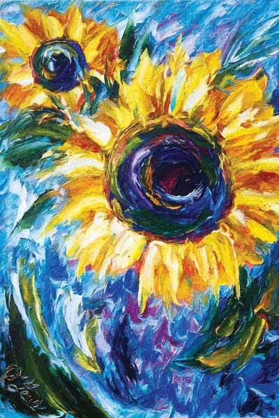 OLena Art: Impressionist Sunflower Painting by OLena Art