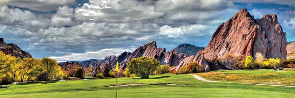 Cliffs: Fall Season At Roxborough Arrowhead Golf Club In Littleton, Colorado by OLena Art