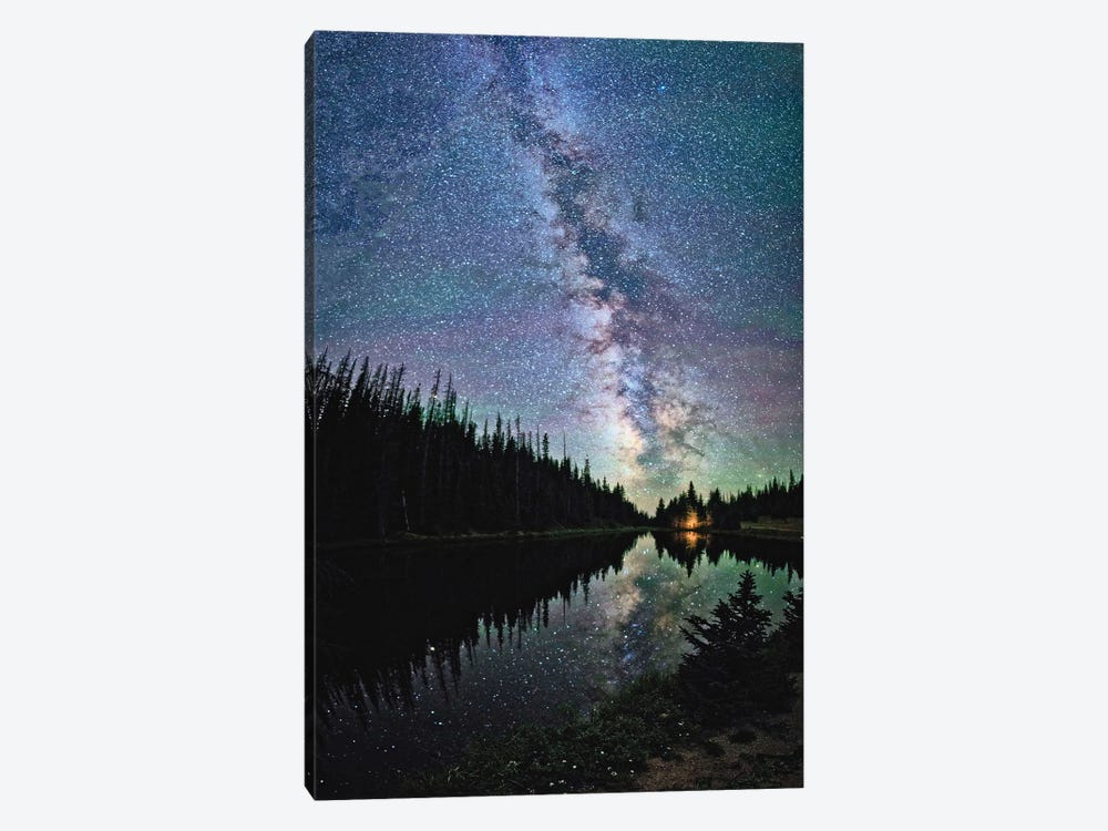 A View Of The Milky Way From Lake Irene Colorado Rocky Mountains by OLena Art 1-piece Canvas Art