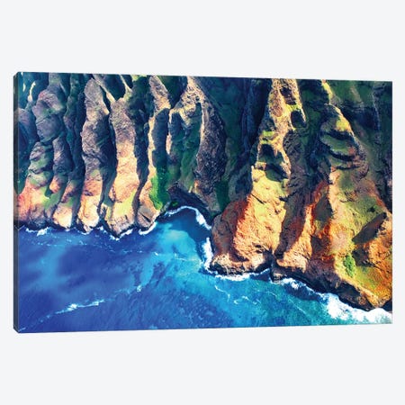 Aerial View Of The Napali Coastline In Hawaii Canvas Print #OLE304} by OLena Art Art Print