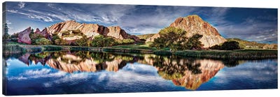 The Red Rocks Reflection Golf Course At Roxborough Arrowhead Golf Course Canvas Art Print - Colorado Art