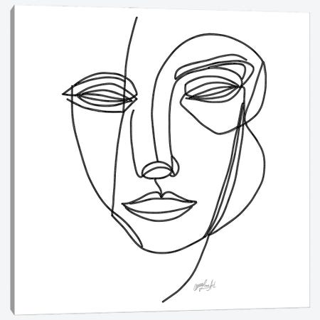 A Smile From An Affectionate Heart, Line Drawing Of A Female Portrait Canvas Print #OLE312} by OLena Art Canvas Print