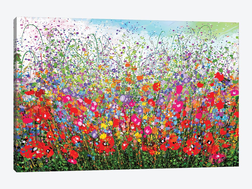 Celebration Of Spring Wildflowers. A Tribute To Countryside Meadows by OLena Art 1-piece Canvas Artwork
