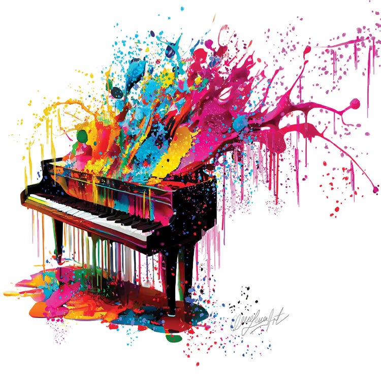 Piano, The Music Culmination In Colorpianoforte by OLena Art wall art