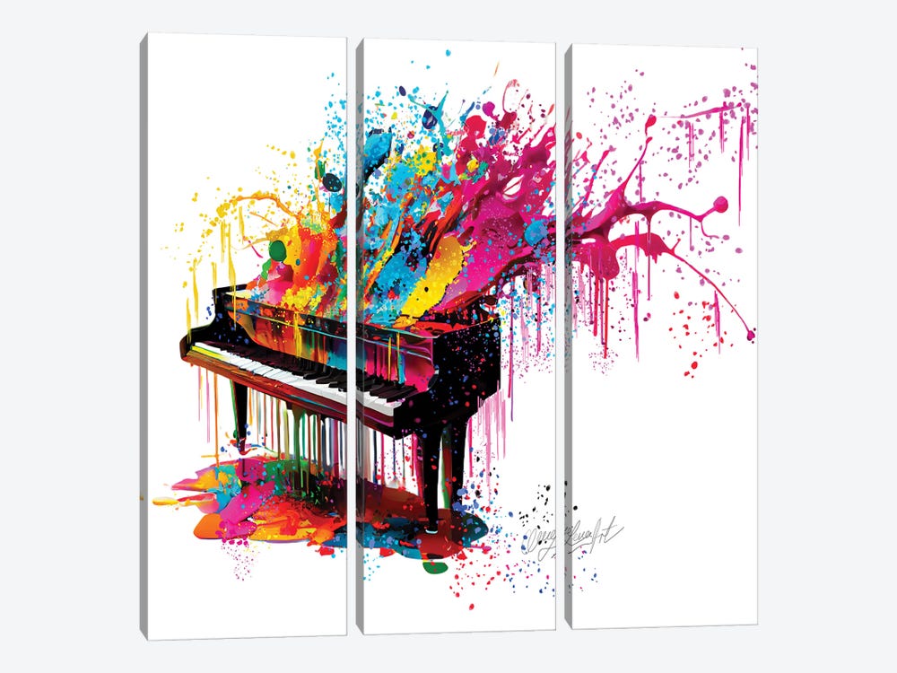 Piano, The Music Culmination In Colorpianoforte by OLena Art 3-piece Art Print