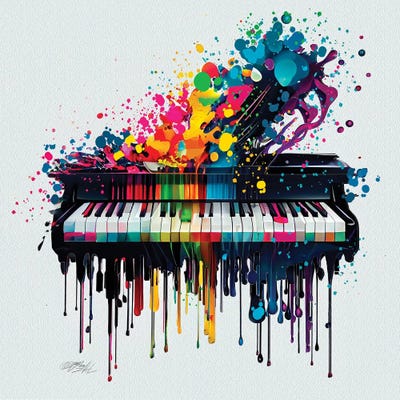 Color Of Music, Piano Square Design ArtColor Of Music, Piano Square Design Art  