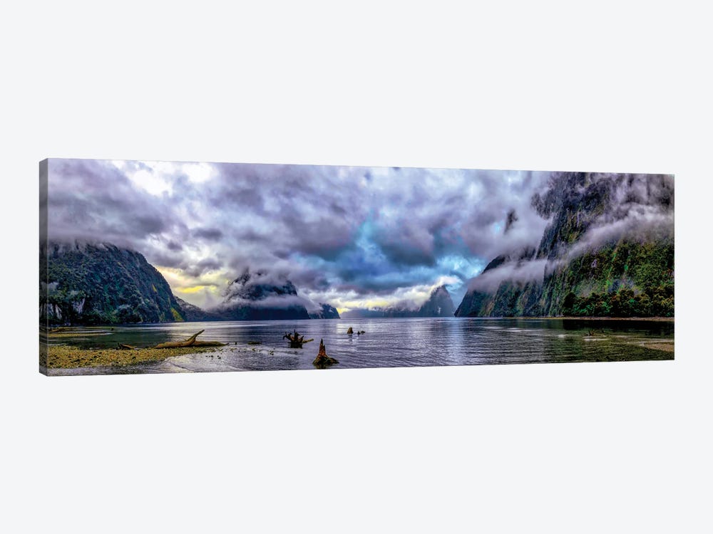 The Milford Sound Fiord. New Zealand's Fiordland National Park by OLena Art 1-piece Canvas Wall Art