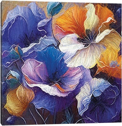 Poppies Abstract Painting Of Multi Colored Poppies II Canvas Art Print - OLena art