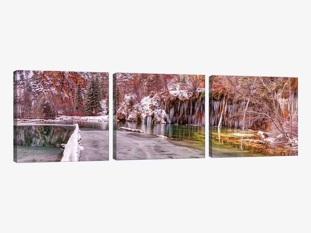 Hanging Lake And Mountains In Colorado, USA by OLena Art 3-piece Canvas Art