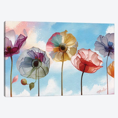 Spring Momentum, Poppies In Bloom I Canvas Print #OLE343} by OLena Art Canvas Wall Art