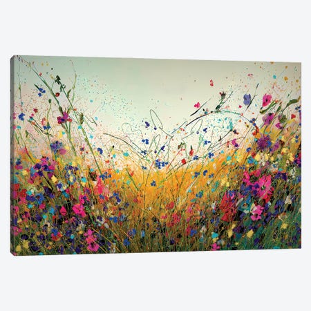 Olena Art Canvas Art Picture - Colorful Flowers Painting ( Floral & Botanical > Flowers art) - 26x26 in