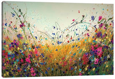 The Flowerscape Of Maroon Bells Canvas Art Print - OLena art