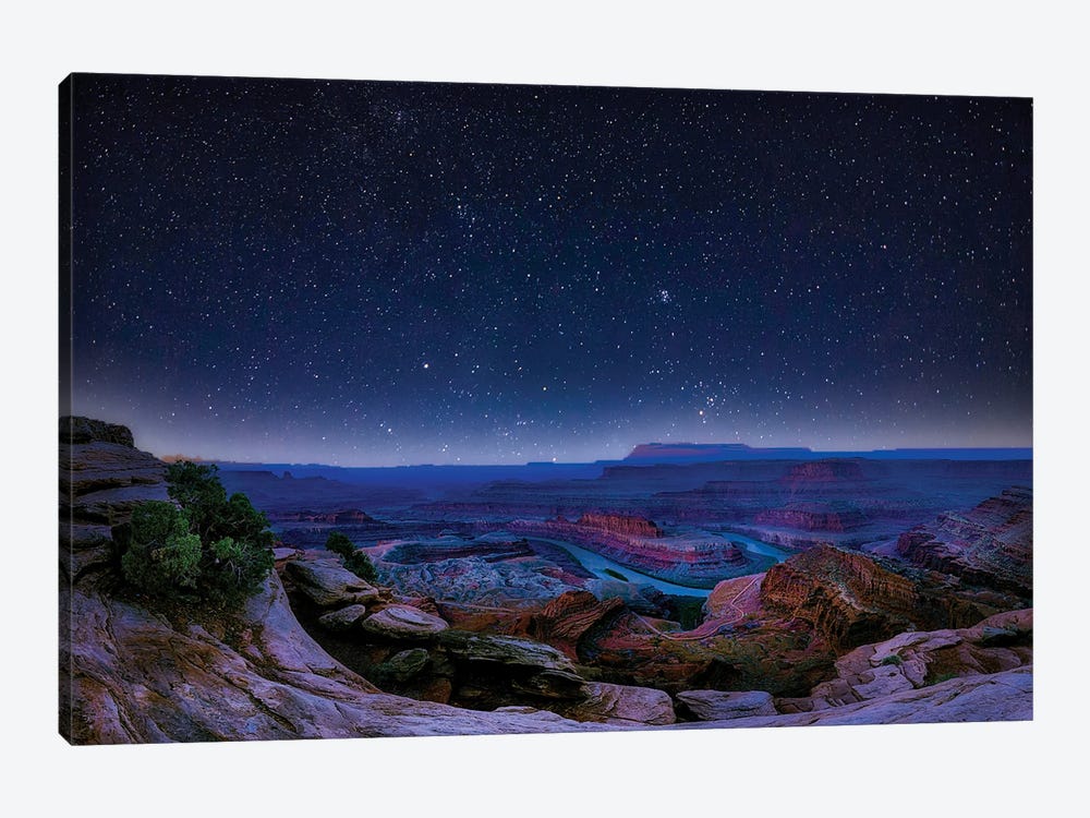 Horseshoe Bend At Night Arizona by OLena Art 1-piece Canvas Print