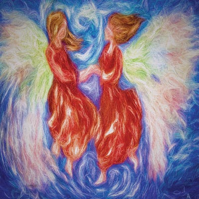 Angelic Dance Friends For Keeps by OLena Art canvas print