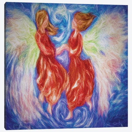 Angelic Dance Friends For Keeps Canvas Print #OLE362} by OLena Art Canvas Artwork