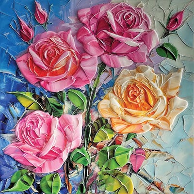 Larisa Rose Garden by OLena Art multi panel art