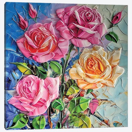 Larisa Rose Garden Canvas Print #OLE364} by OLena Art Canvas Print