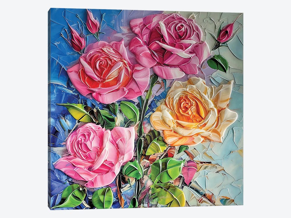 Larisa Rose Garden by OLena Art 1-piece Canvas Print