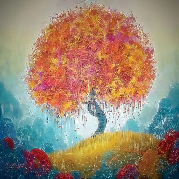 OLena Art: Magical Tree Delight Decorative Plants Inspiration by OLena Art